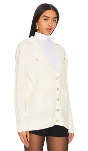 Central Park West Dawson Nautical Cardigan in Ivory