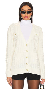 Central Park West Dawson Nautical Cardigan in Ivory - Cardigan nautique Central Park West Dawson en ivoire - Central Park West Dawson 象牙色航海开衫 - Central Park West Dawson Nautical Cardigan in Elfenbein - Central Park West Dawson 노티컬 가디건 - Cardigan nautico Central Park West Dawson in avorio