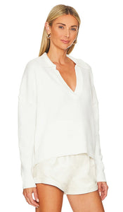 Central Park West Marti Polo Sweater in White