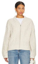 Central Park West Savannah Zip Up Sweater in Ivory