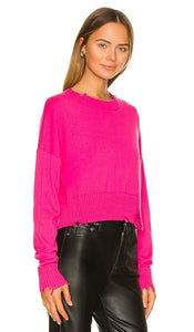 Central Park West Stevie Crewneck Sweater in Fuchsia