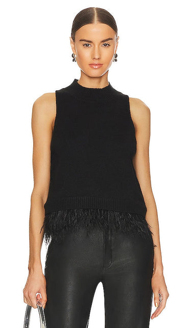 Central Park West Sunny Marabou Sweater in Black - Central Park West - Sunny Marabou - Pull noir - Central Park West Sunny Marabou 黑色毛衣 - Central Park West Sunny Marabou Pullover in Schwarz - Central Park West 써니 마라부 스웨터블랙 색상 - Maglione Central Park West Sunny Marabou in nero