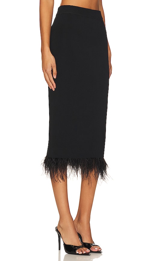 Central Park West Sylvie Marabou Sweep Skirt in Black