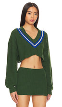 Champion X DANIELLE GUIZIO Crop Rib Knit Pullover Sweater in Green