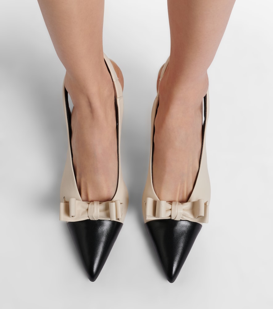 Chloe Alba 75 bow-detail leather slingback pumps