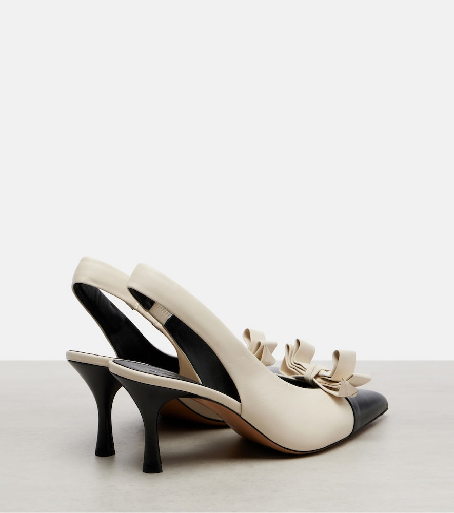 Chloe Alba 75 bow-detail leather slingback pumps