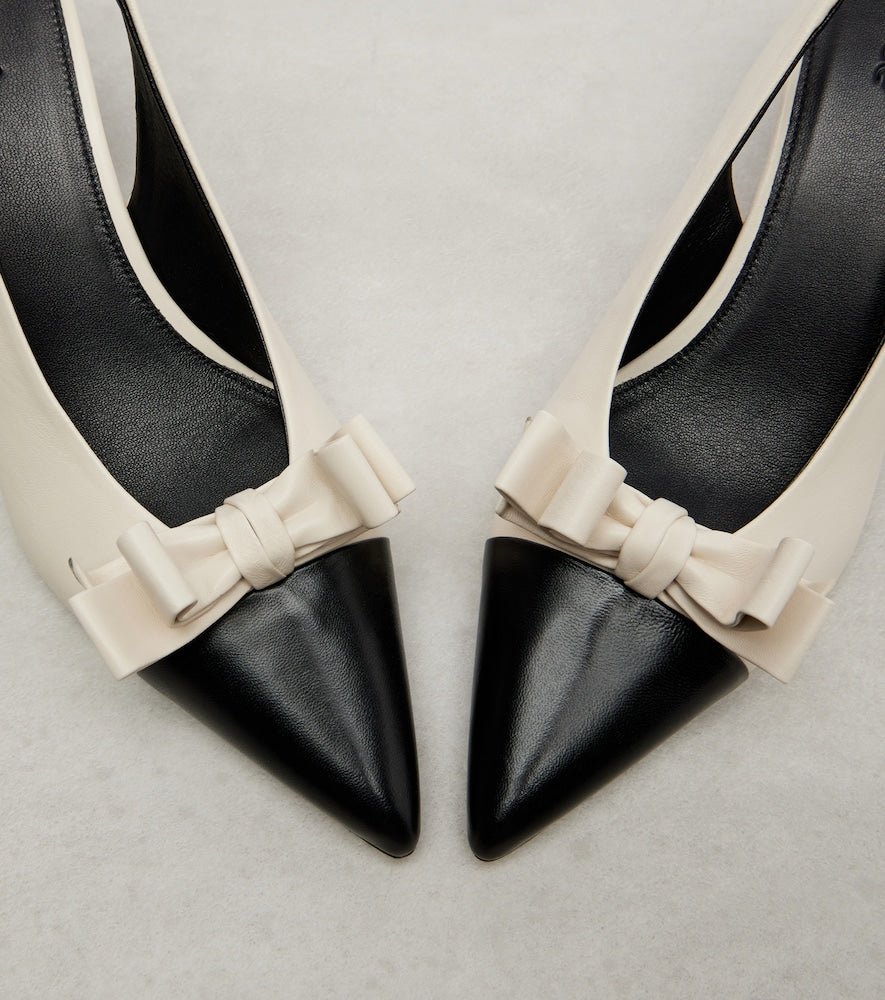 Chloe Alba 75 bow-detail leather slingback pumps