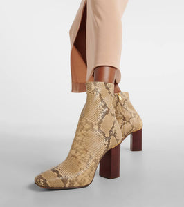 Chloe Ambre snake-effect leather ankle boots