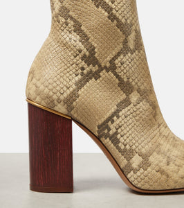 Chloe Ambre snake-effect leather ankle boots
