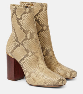 Chloe Ambre snake-effect leather ankle boots