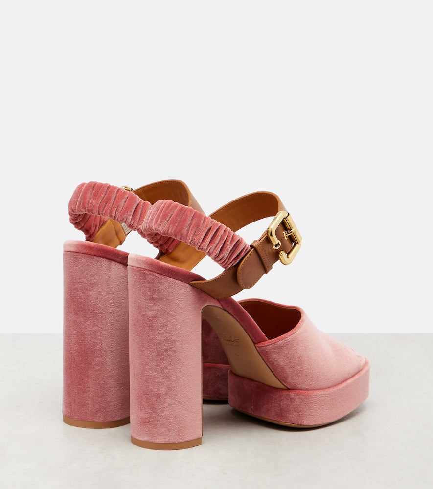 Chloe Aria 95 velvet platform sandals