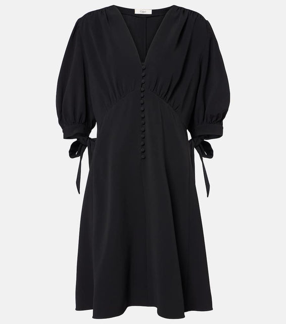 Chloe Balloon-sleeve cr√É¬™pe minidress