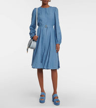 Chloe Belted linen midi dress