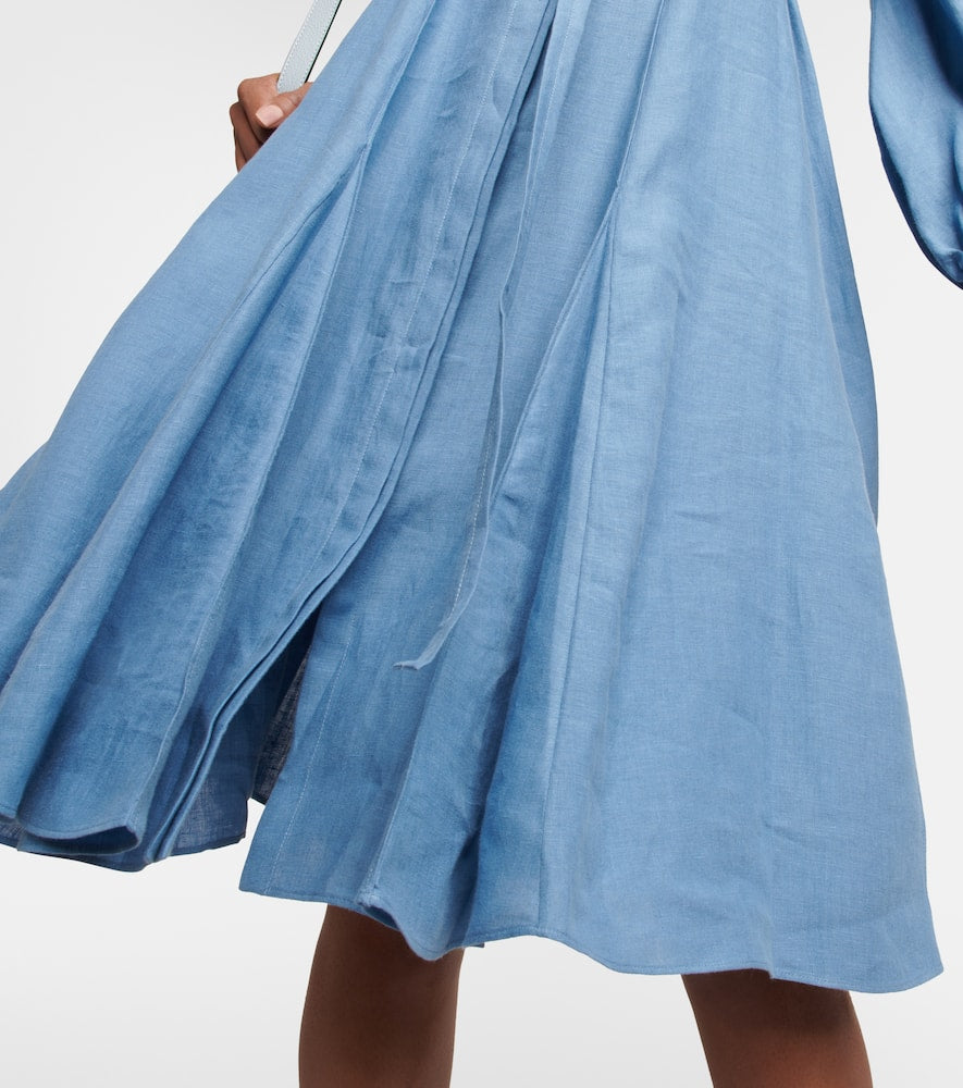 Chloe Belted linen midi dress