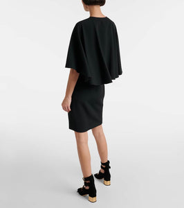Chloe Caped crêpe minidress