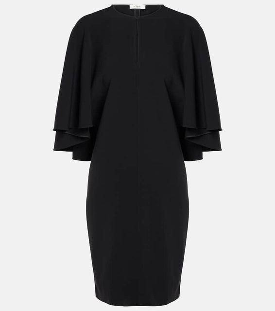 Chloe Caped crêpe minidress
