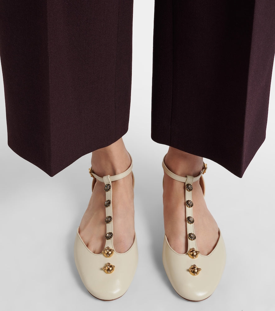 Chloe Celeste embellished leather flats