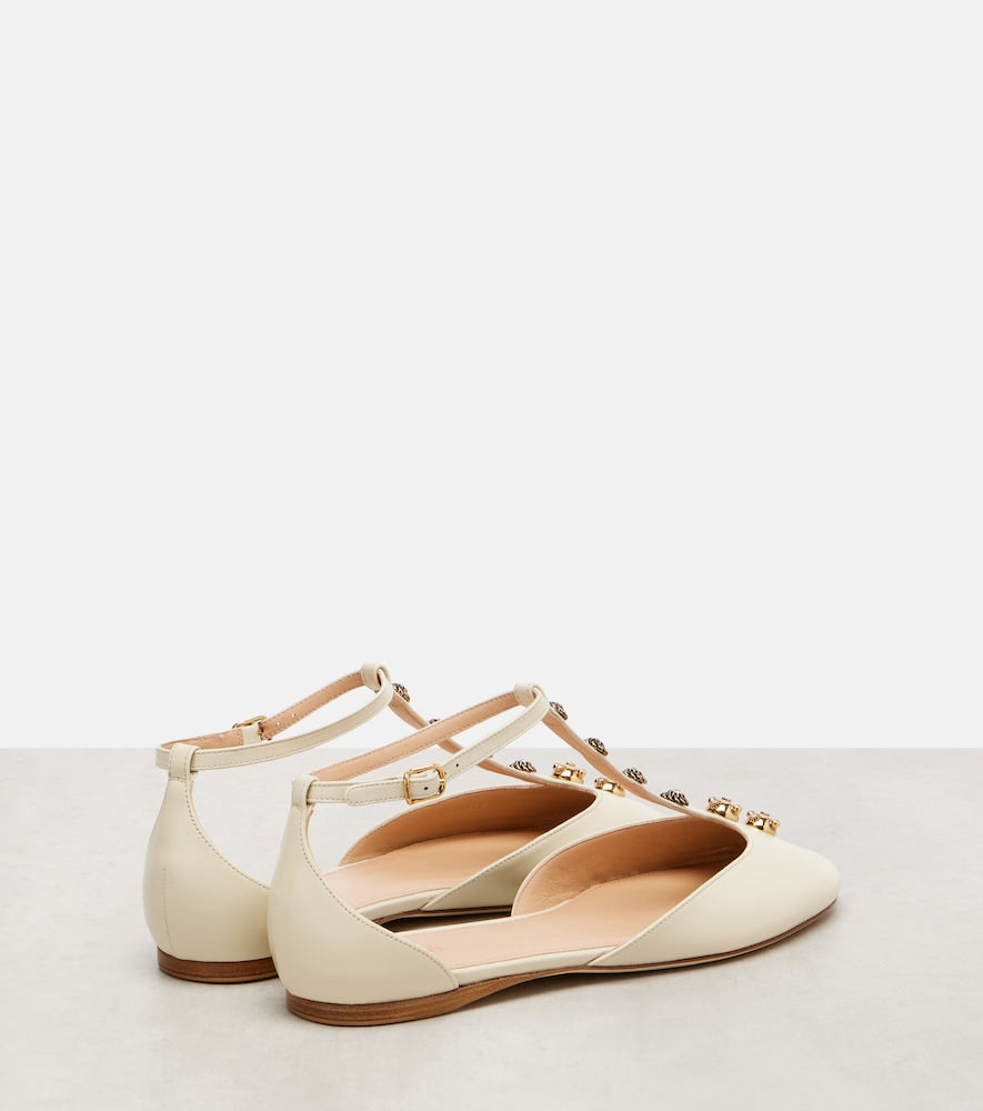 Chloe Celeste embellished leather flats