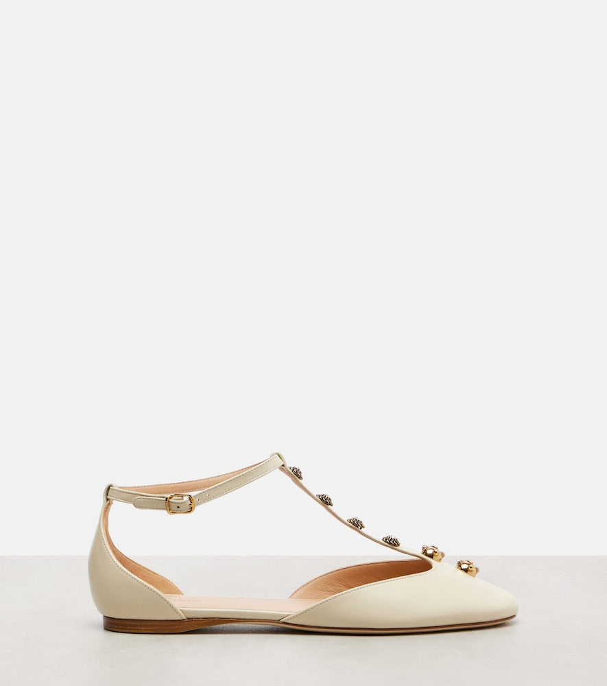Chloe Celeste embellished leather flats