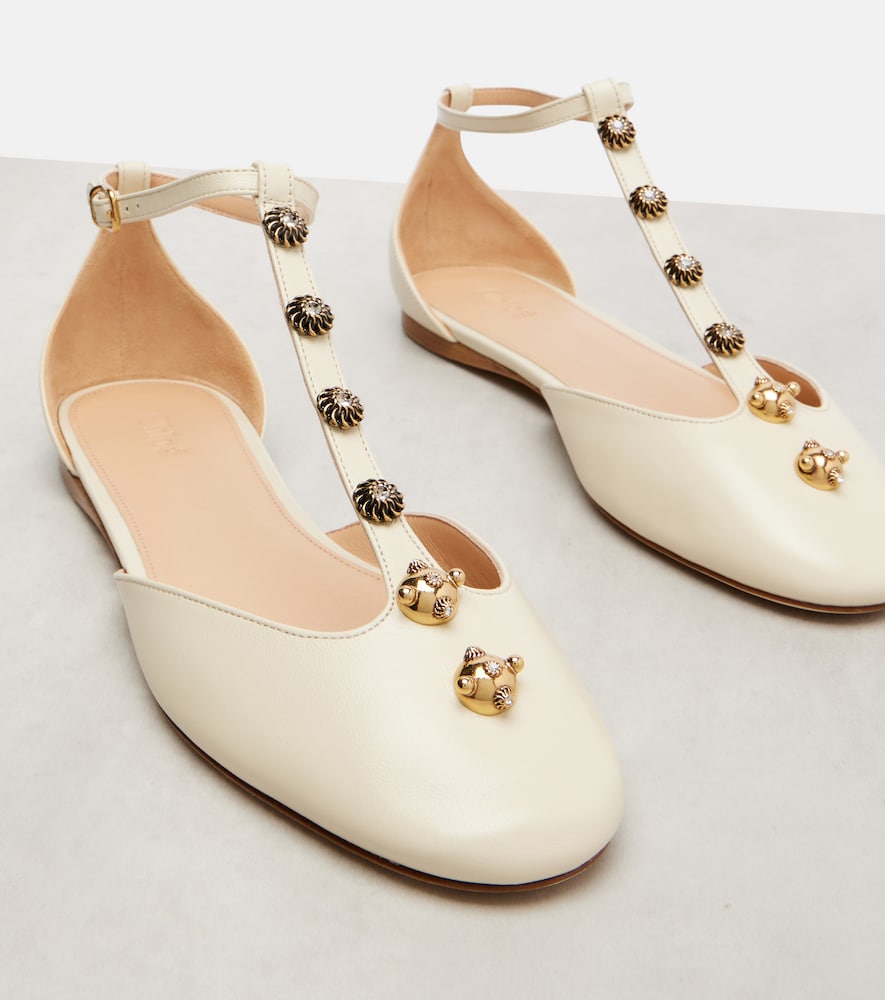 Chloe Celeste embellished leather flats