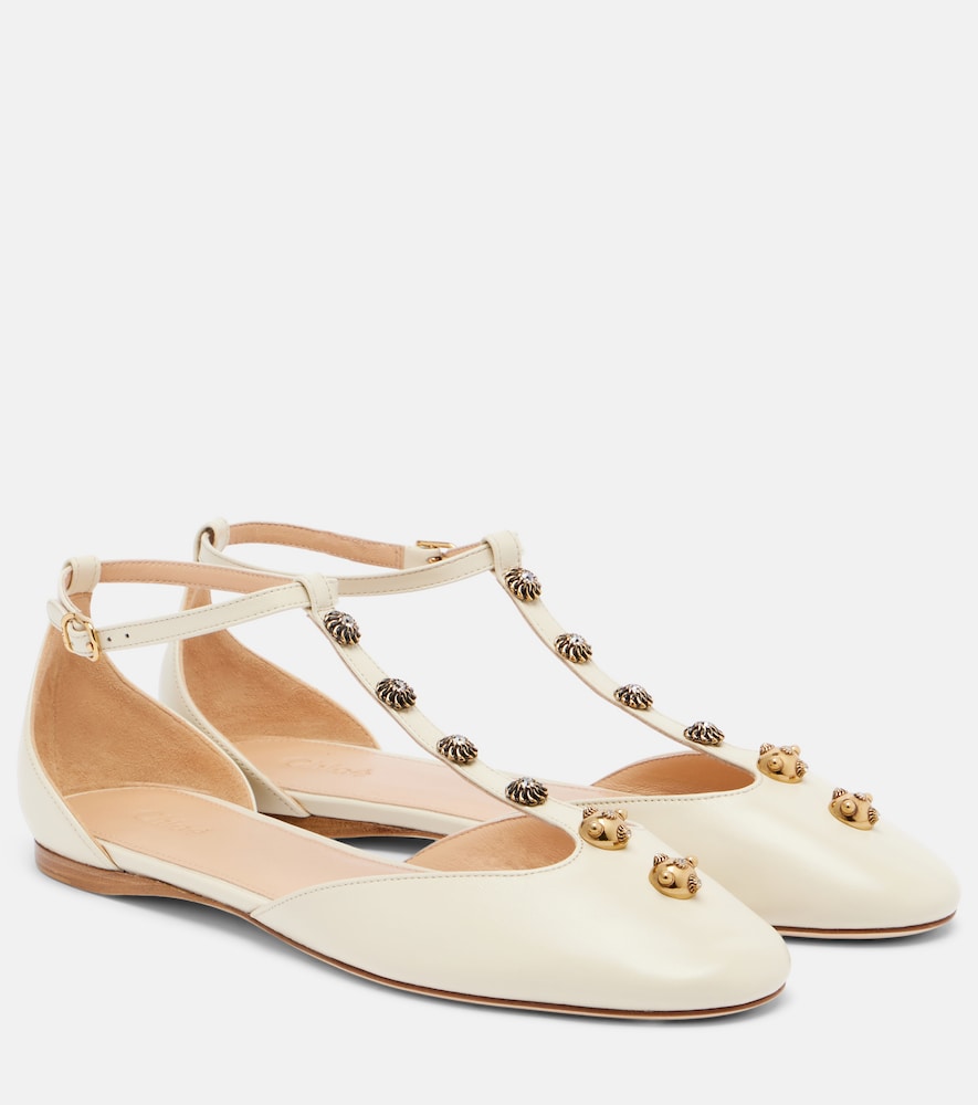 Chloe Celeste embellished leather flats