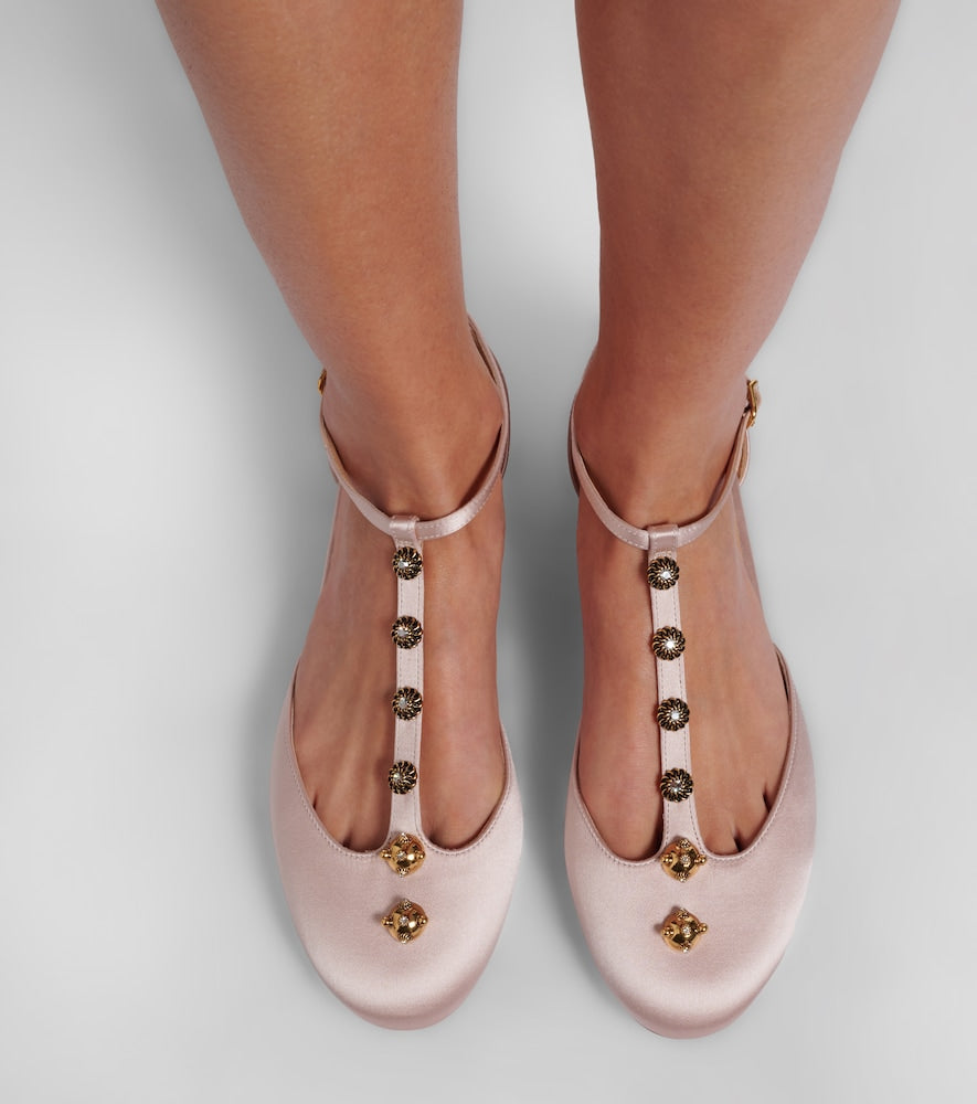Chloe Celeste embellished satin flats