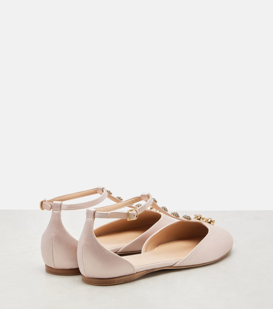 Chloe Celeste embellished satin flats