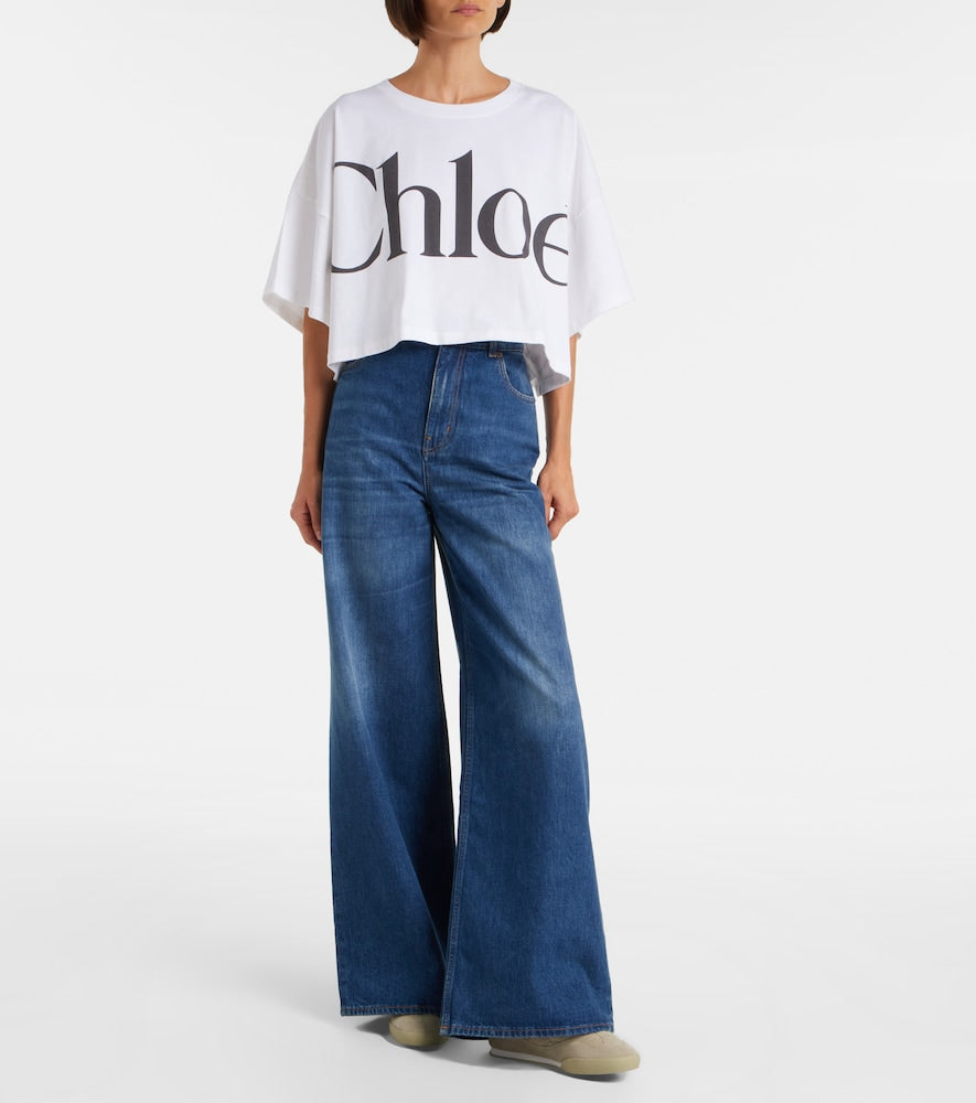Chloe Chloe Kick leather-trimmed suede sneakers
