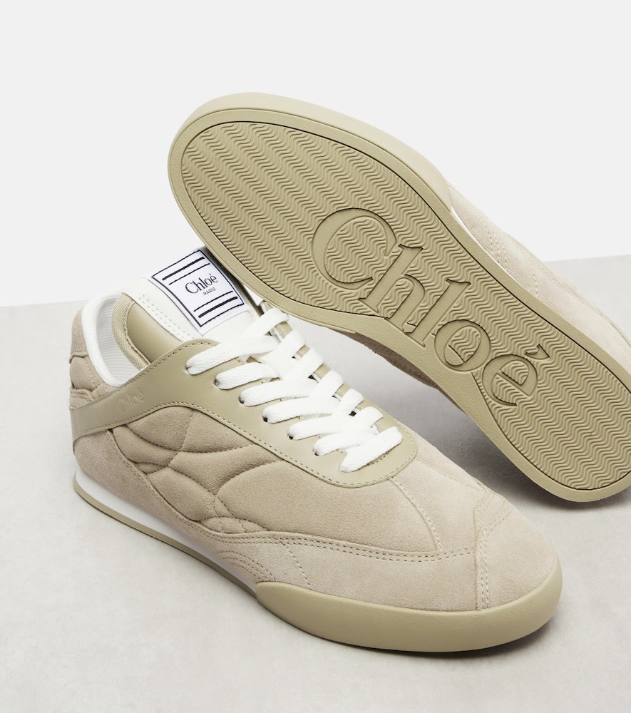 Chloe Chloe Kick leather-trimmed suede sneakers