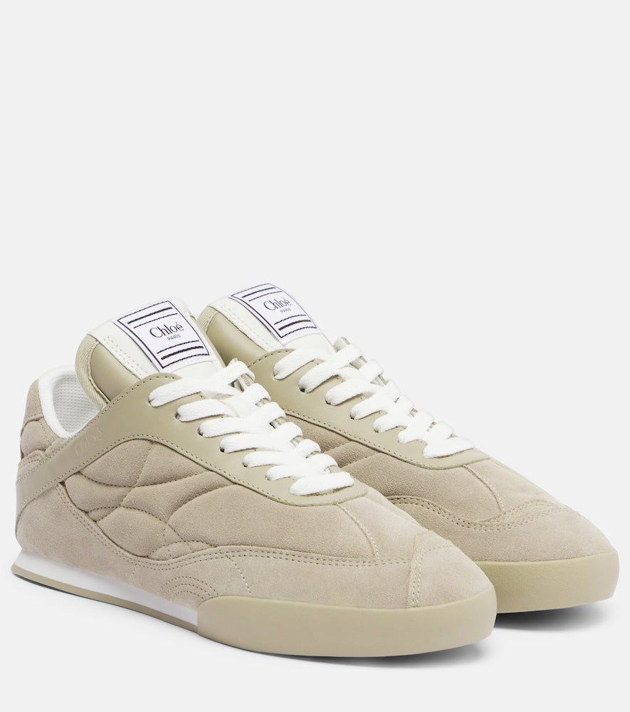 Chloe Chloe Kick leather-trimmed suede sneakers
