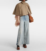 Chloe Cropped cotton gabardine cape