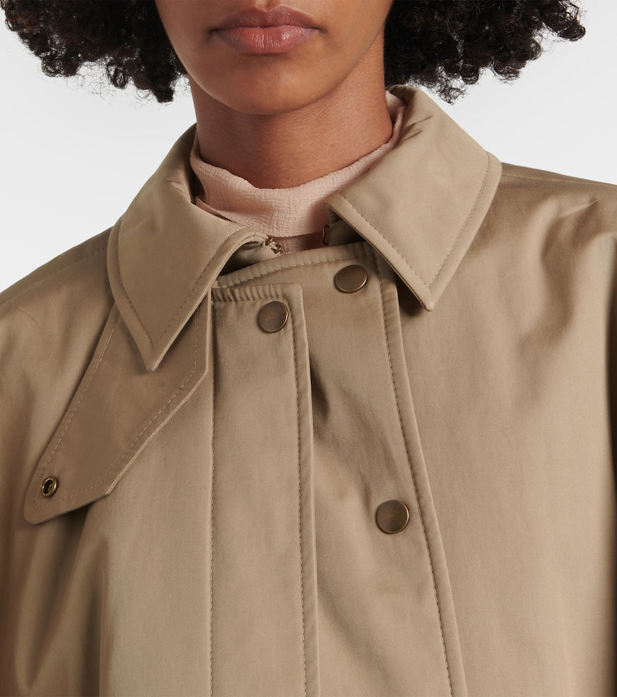 Chloe Cropped cotton gabardine cape
