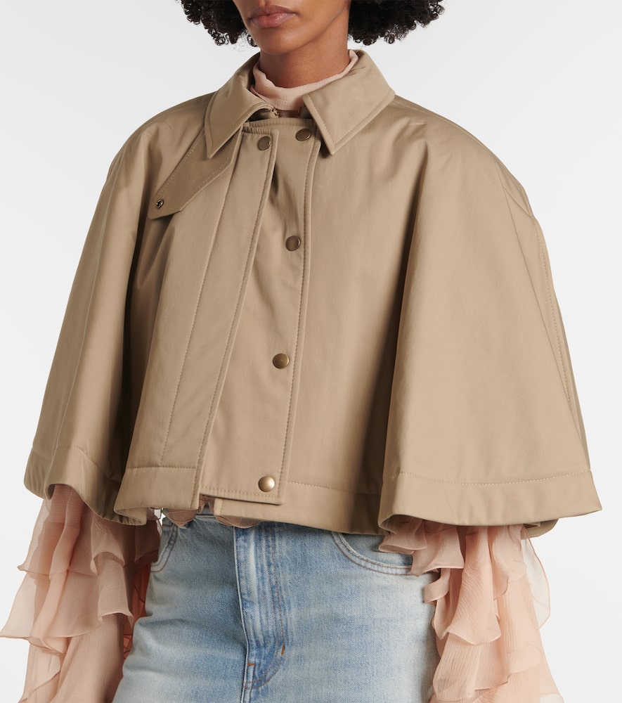 Chloe Cropped cotton gabardine cape