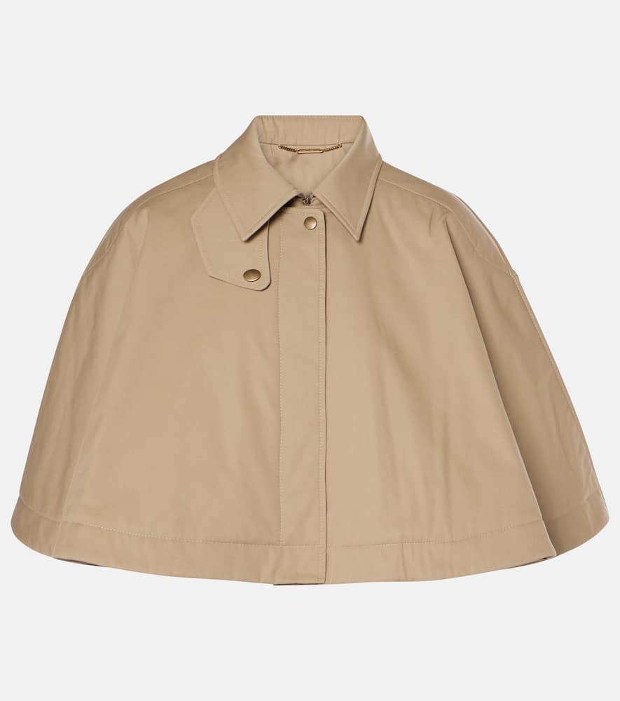 Chloe Cropped cotton gabardine cape