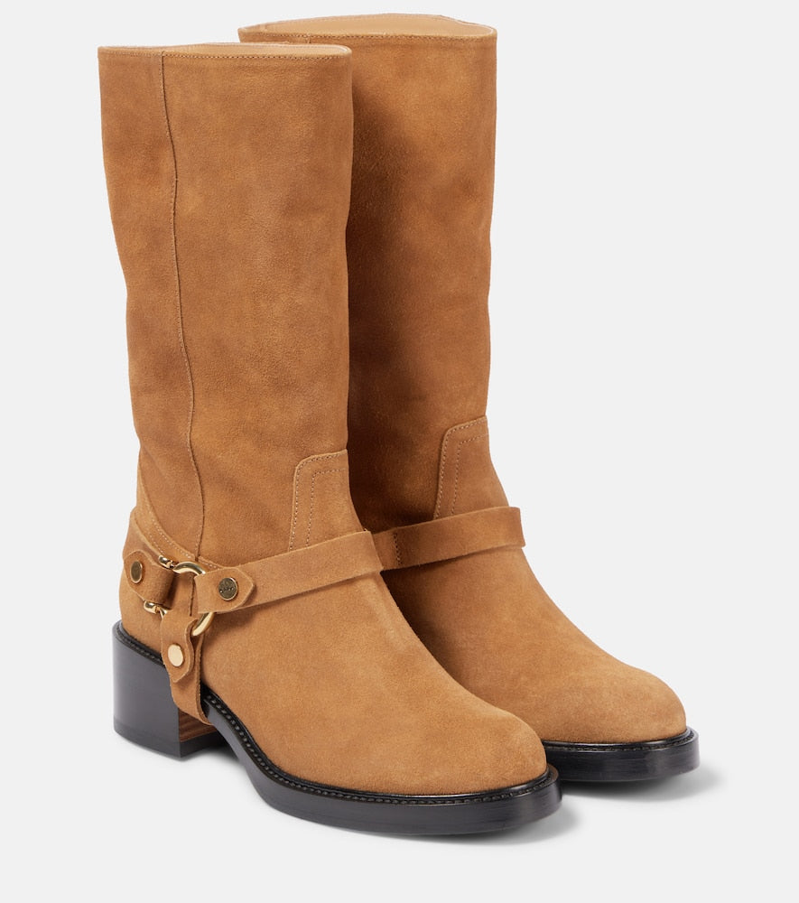 Chloe Dakota suede biker boots
