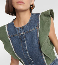 Chloe Denim-paneled midi dress