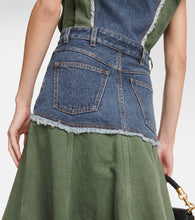 Chloe Denim-paneled midi dress