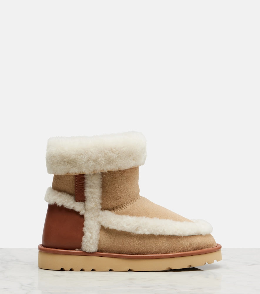 Chloe Dolcie shearling-trimmed ankle boots