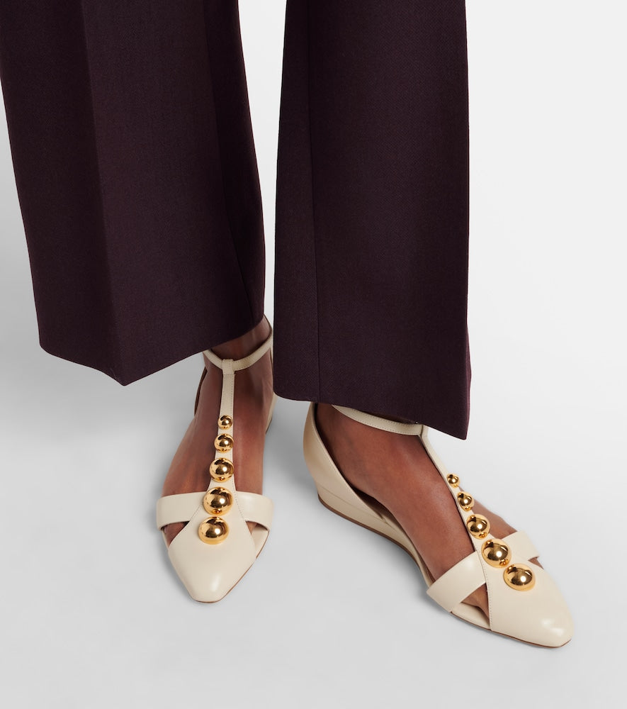 Chloe Embellished leather flats