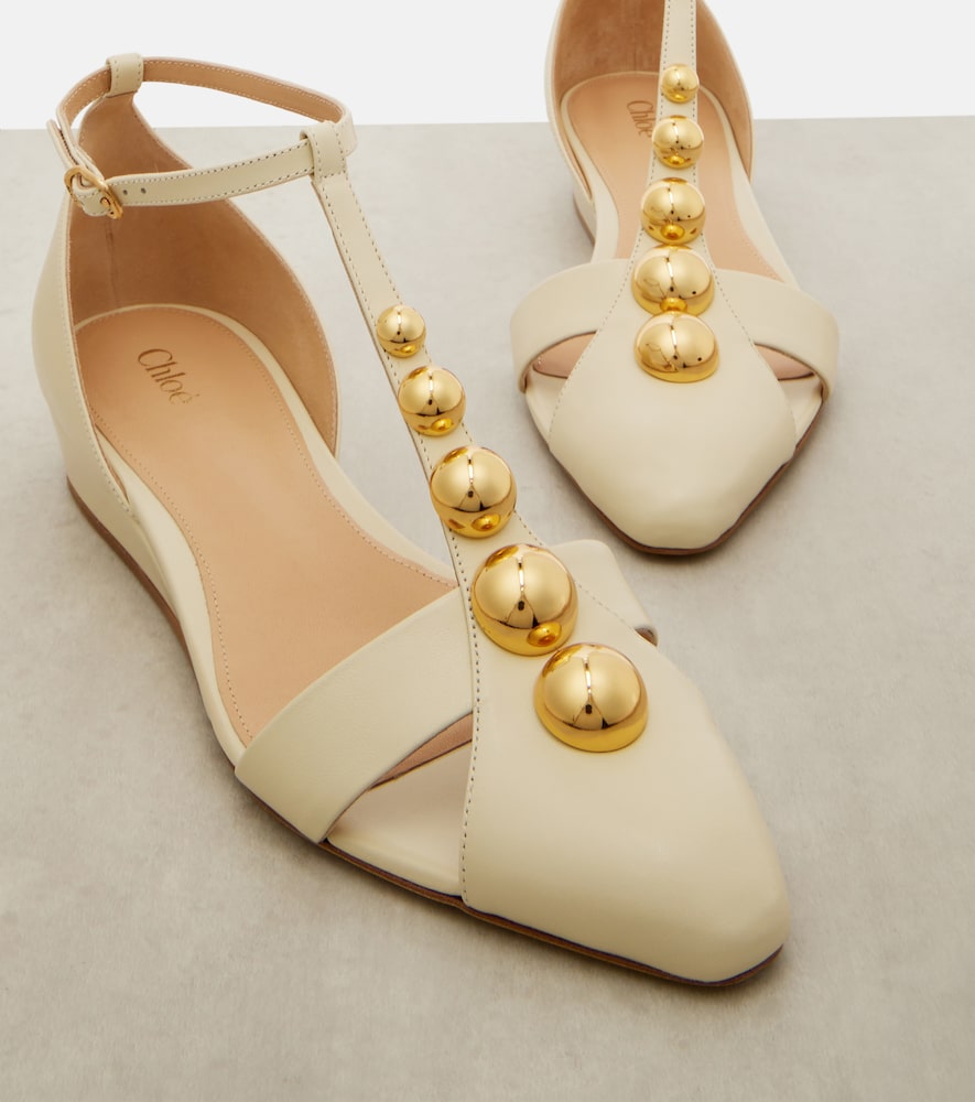Chloe Embellished leather flats