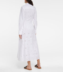 Chloe Embroidered midi shirt dress