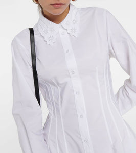 Chloe Embroidered midi shirt dress