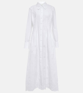 Chloe Embroidered midi shirt dress