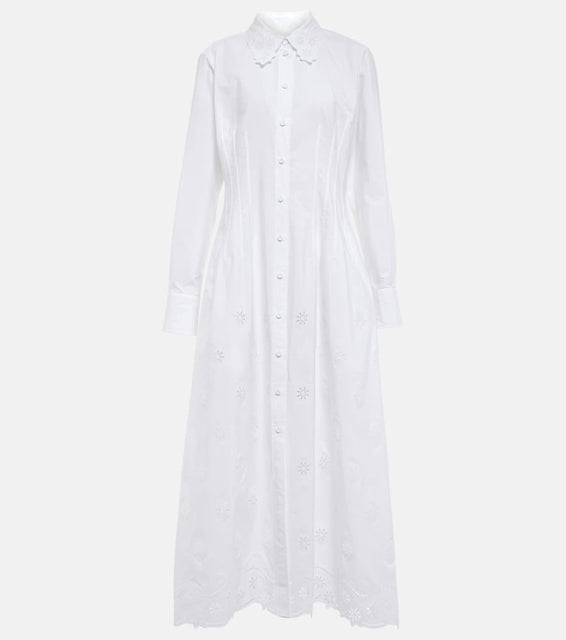 Chloe Embroidered midi shirt dress