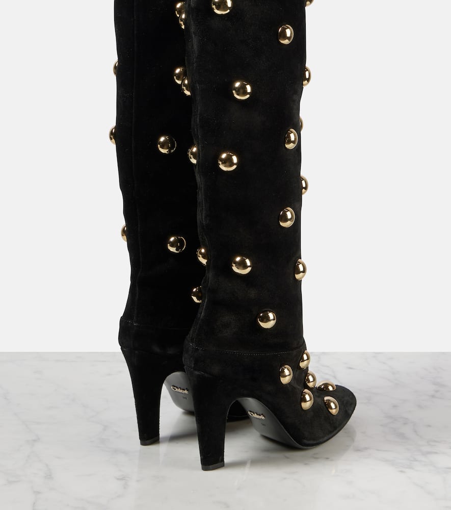 Chloe Eve 85 embellished suede over-the-knee boots