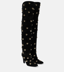 Chloe Eve 85 embellished suede over-the-knee boots