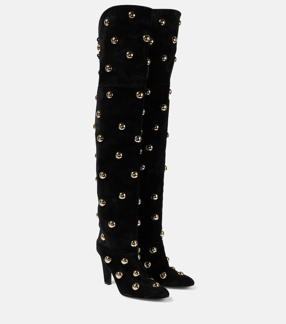 Chloe Eve 85 embellished suede over-the-knee boots