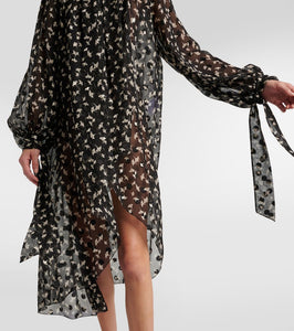 Chloe Floral silk chiffon midi dress