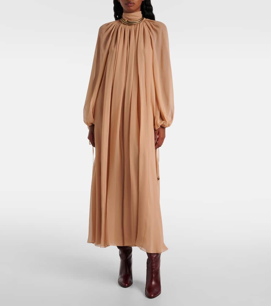 Chloe Gathered silk georgette maxi dress