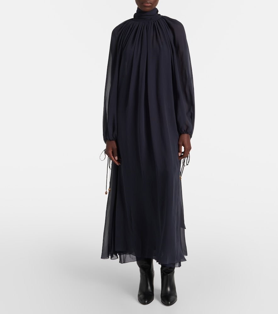 Chloe Gathered silk georgette maxi dress